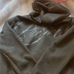 Gray Hooded Sweatshirt with Logo